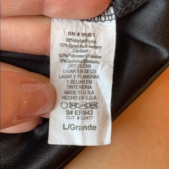 Black lace top faux leather Peplum Dress Medium - Picture 12 of 12